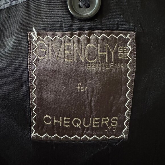 Vintage Givenchy Mens Black 100% Wool Sport Coat Oversized Blazer Suit Set 40R - Picture 8 of 9